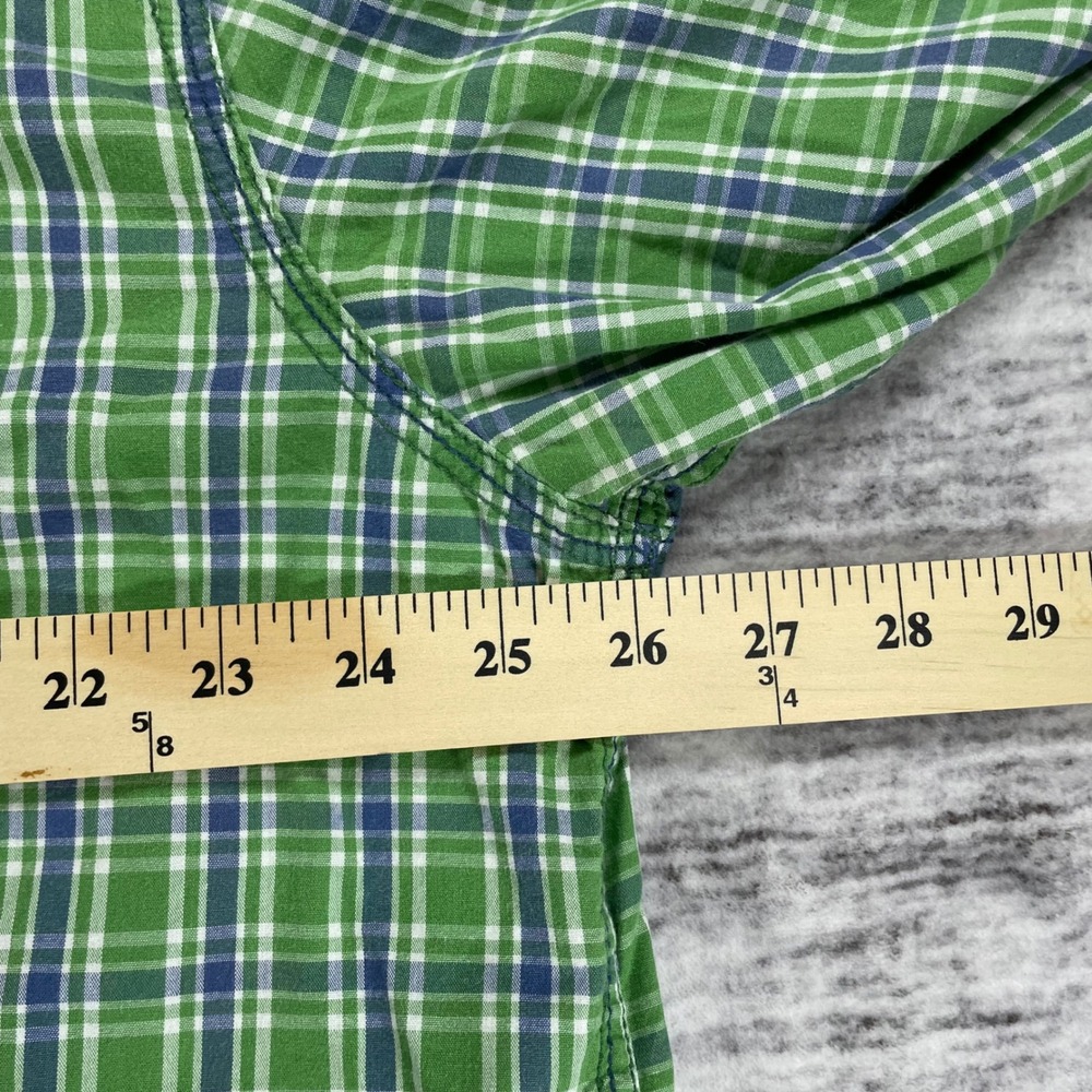 Cowboy Up Mens XL Green Plaid Western Pearl Snap Long Sleeve Shirt Classic Fit - Picture 4 of 9